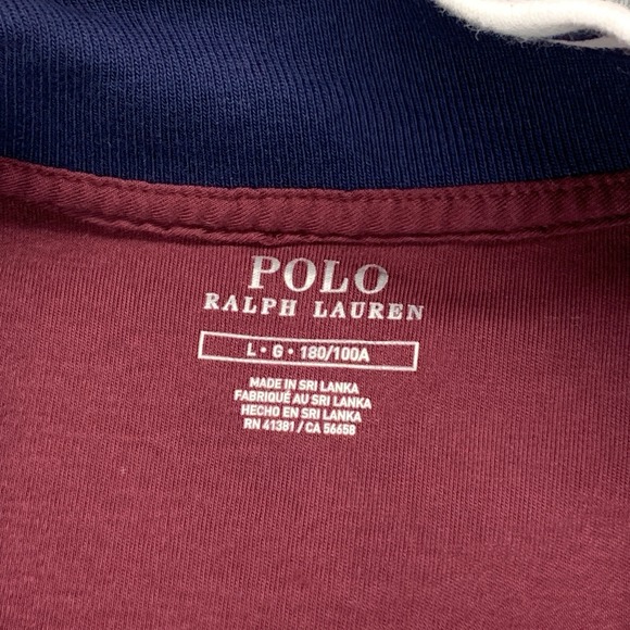 Polo Ralph Lauren Men's Logo Graphic Track Jacket Burgundy Full Zip - Size L - Picture 6 of 14